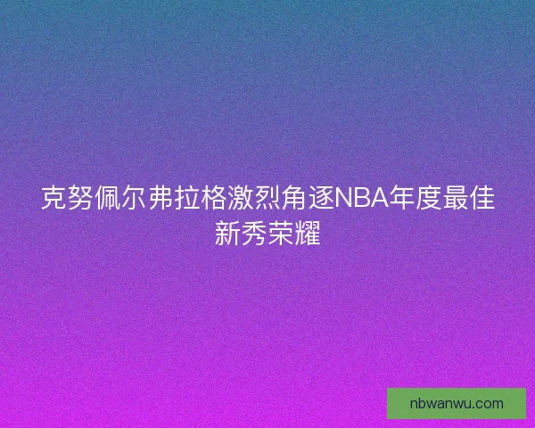 克努佩尔弗拉格激烈角逐NBA年度最佳新秀荣耀